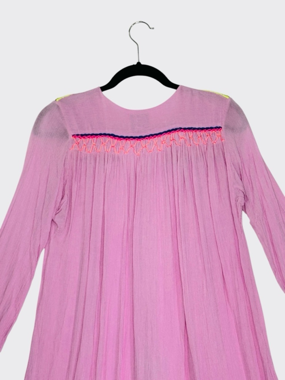 Pia Pauro Pink Embroidered Swim Cover-Up Tunic XS Boho Tassel Dress - Picture 7 of 14